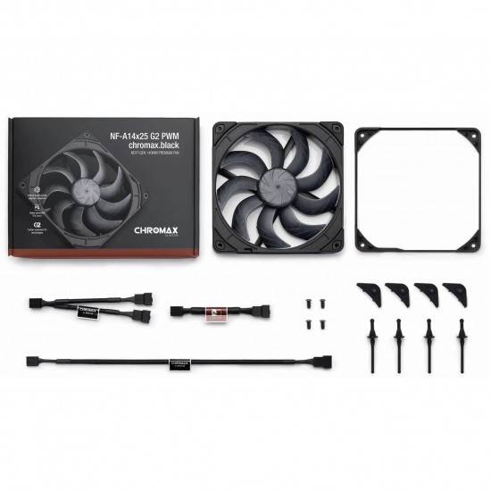 Noctua NF-A14X25 G2 chromax.black Fan - PWM - LCP - 140mm